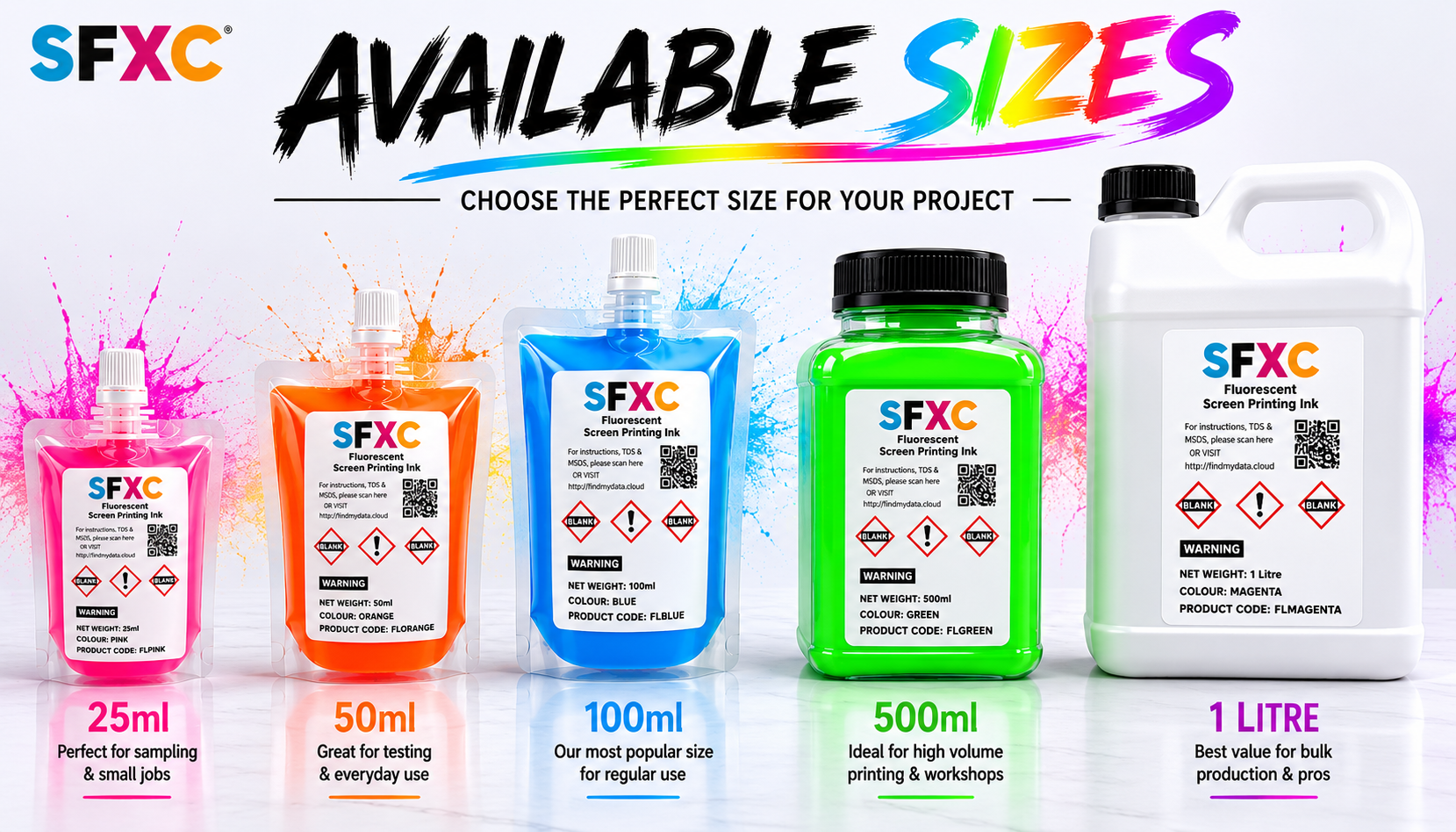 SFXC Fluorescent Screen Ink Neon Fluorescent Screen Printing Ink