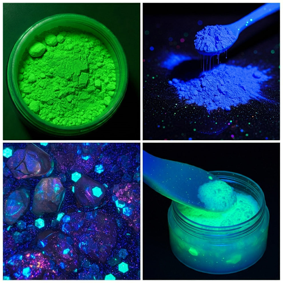 Glow in the Dark Powder Trial Pack - 4 Colour Set