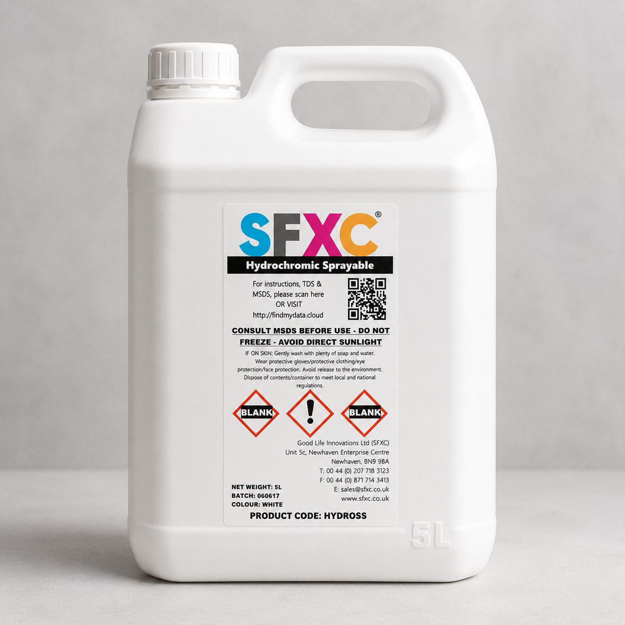 SFXC Hydrochromic Ink 5 litre SFXC Hydrochromic Sprayable Ink