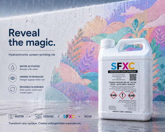 SFXC Hydrochromic Ink Hydrochromic Reversible Wet and Reveal Screen Printing Paste for Fabric