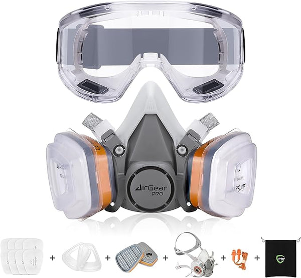 G Box Mask AirGearPro G-500: CE-Certified Respirator Mask with Dual Filtration