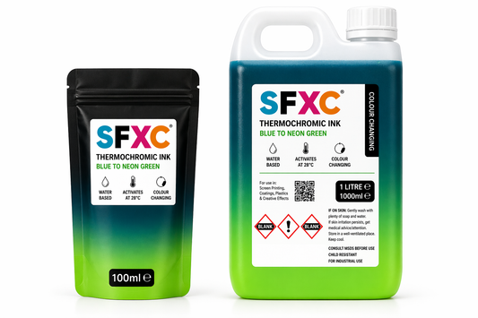 SFXC Thermochromic Paint Temperature Responsive Thermochromic Ink - Blue to Neon Green