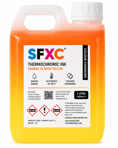 SFXC Thermochromic Paint Temperature Responsive Thermochromic Ink - Orange to Neon Yellow