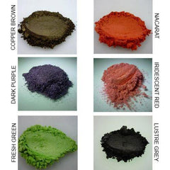 SFXC Pearlescent Pigments Tester Pack 6 x 25g Pearlescent Pigments - Brown/Black/Red/Purple/Green