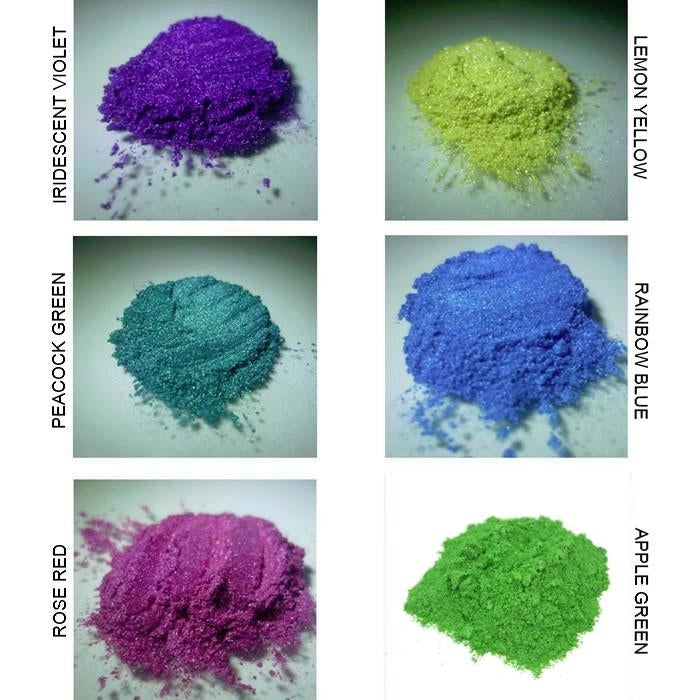 SFXC Pearlescent Pigments Tester Pack 6 x 25g Pearlescent Pigments - Purple/Green/Yellow/Blue/Red
